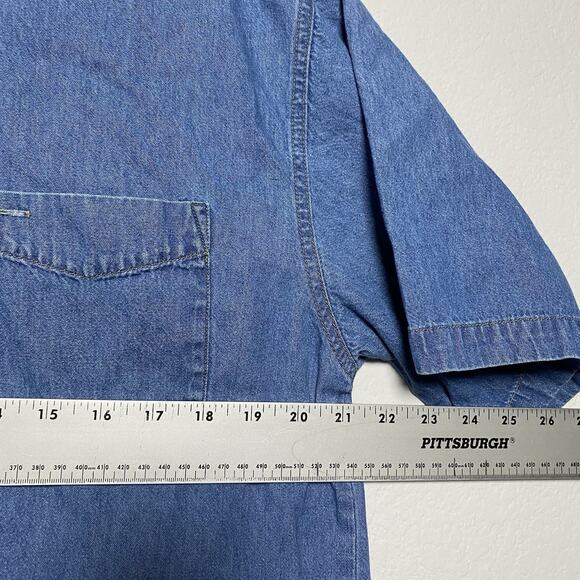 Vintage Outback Rider Button Down Chambray Mens Medium Western Rugged Workwear - Picture 3 of 5